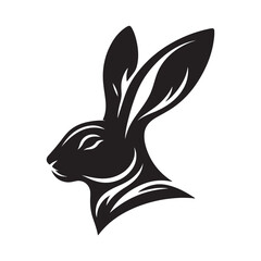 Animal face silhouette vector style with white background