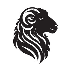 Animal face silhouette vector style with white background