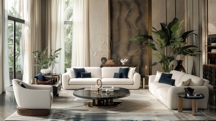 Luxurious Living Room with Modern Furniture
