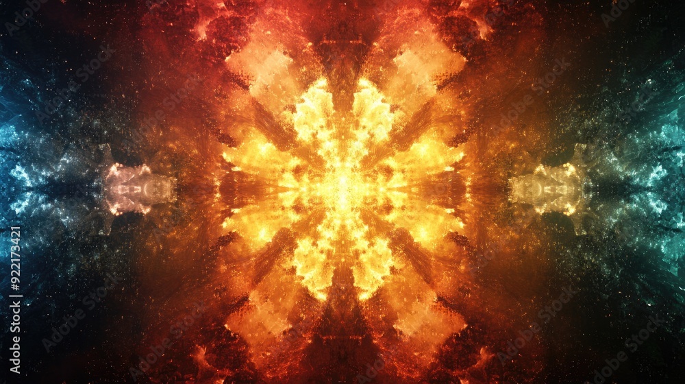 Poster an artistic display of light textures in a kaleidoscope of colors, creating a visually striking and 