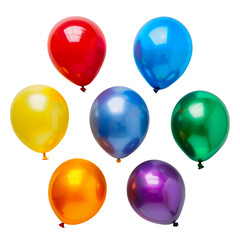 Colorful Balloons for Party Isolated on Transparent Background
