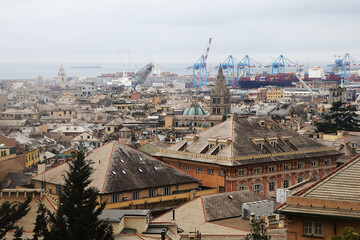 The panorama of Genoa, Italy