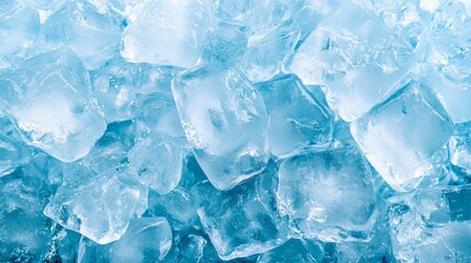 Fresh Ice Cubes on Cool Background
