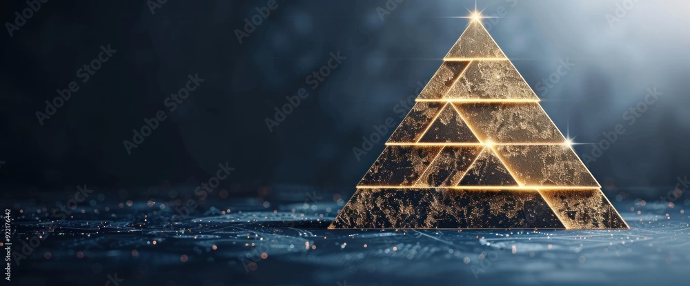 Aufkleber abstract business graphs with egyptian pyramids, naturally illuminated and leaving copy space