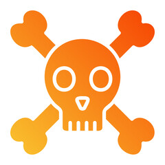 Skull and Crossbones Glyph Gradient Icon