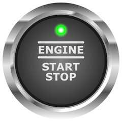 Modern car Start Stop Engine button, Car ignition button