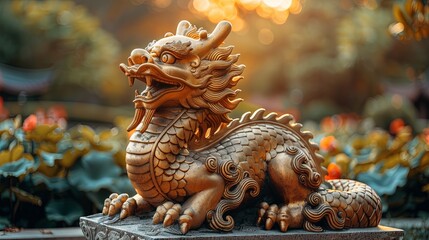 Fototapeta premium chinese dragon statue
