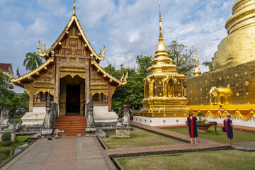 Fototapeta premium Wihan Lai Kham temple in Wat Phra Singh in Chiang Mai, Thailand