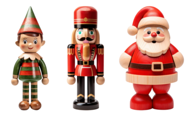 Christmas wood toy png cut out image set