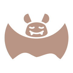 Smiling Bat Glyph Fill Icon