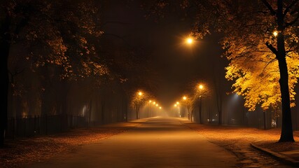 City night street, autumn