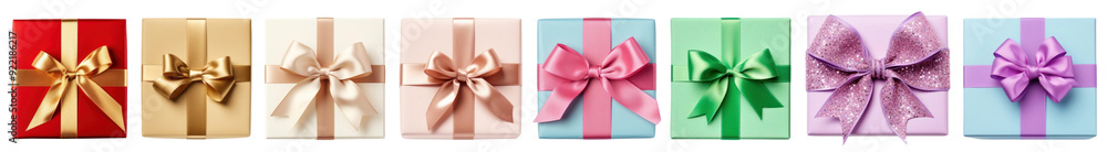 Poster gift box png element set on transparent background
