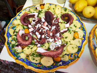 Insalata di polpo alla siciliana traditional Sicilian Italian octopus dish
