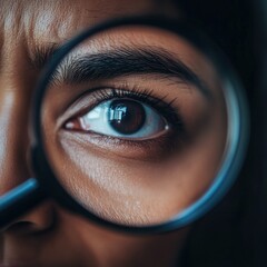 Close-Up Eye with Magnifying Glass