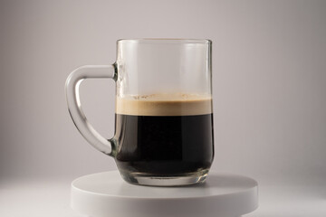 coffee in a glass mug double press 