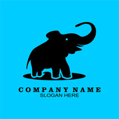 Elephant silhouette. Zoo design template. elephant symbol. Elephant vector illustration.