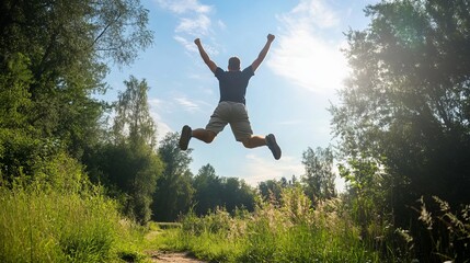 Joyful Leap in Nature