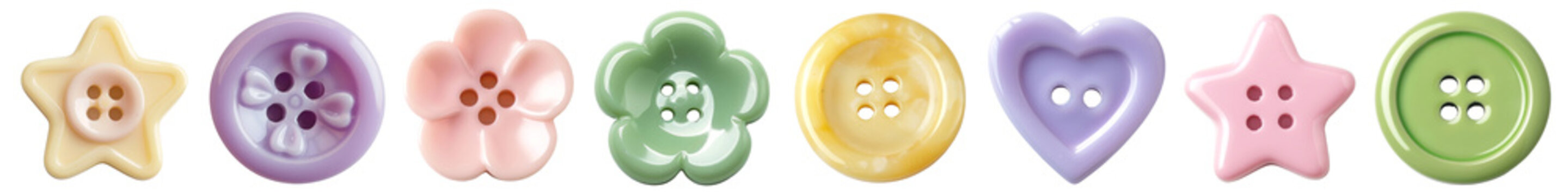 Cute clothes button png cut out element set