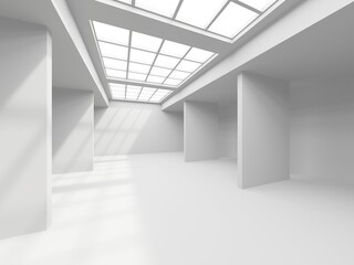 Fototapeta premium Minimalistic room space. White clean empty architecture interior