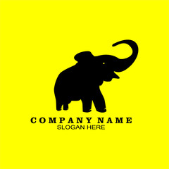 Elephant silhouette. Zoo design template. elephant symbol. Elephant vector illustration.