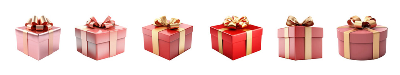 Obraz premium Red gift box present set