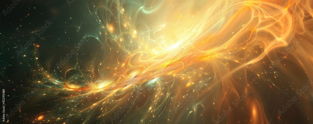 Aufkleber a vibrant explosion of color and light, showcasing abstract energy flows and radiant patterns in a c