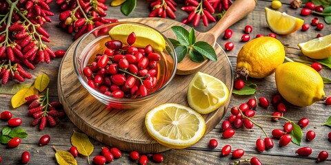 Vibrant Fun Whimsical Barberry Mix with Ginger and Lemon