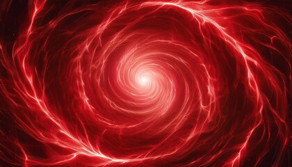 中央から広がる赤い雷. Red Lightning Spreading from the Center. AI generated.