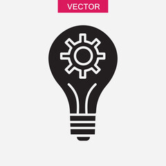 bulb innovation logo icon, Innovation icon simple flat black illustration for web and app..eps