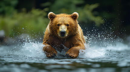 Obraz premium a bear with a sharp gaze