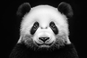 Fototapeta premium Majestic panda portrait showcasing wildlife beauty