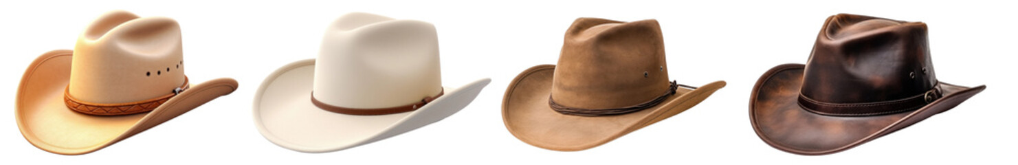 Cowboy hat png cut out element set