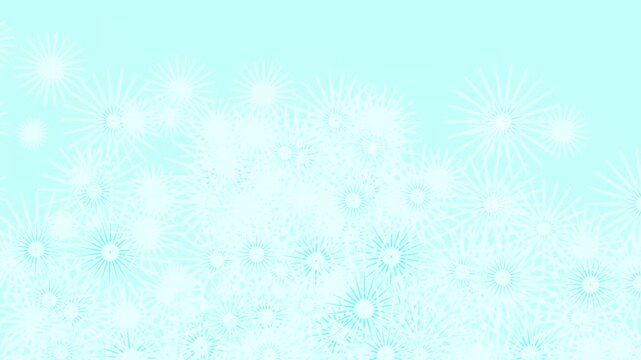 Soft blue flow geometrical shapes moving in flowing pattern. Geometric shapes in fragmentation snow flake  vintage pattern motions flow and winter shapes. Soft pop retro pattern