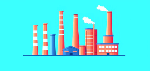 Obraz premium Financial analytics, industrial sector financial performance review, flat design illustration