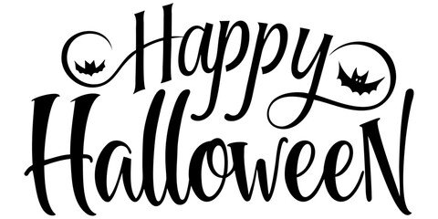 Happy Halloween Text Banner, Vector