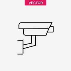 Cctv icon in trendy outline sign,simple flat black linear illustration for web and app on white background..eps
