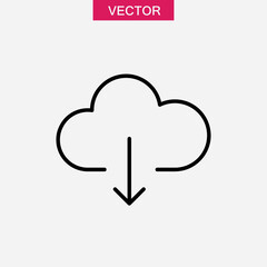 Cloud computing icon,Vector graphic simple flat linear illustration for web and app..eps