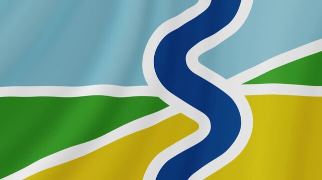 Salland Waving Flag. Realistic Flag Animation. Seamless Loop Background.	
