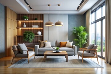 Fototapeta premium Warm Minimalism: Clean lines, muted colors, and a sense of warmth in a survey that emphasizes simplicity