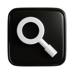 3D Icon of Search Symbol for User Interface Design. 3D Rendering