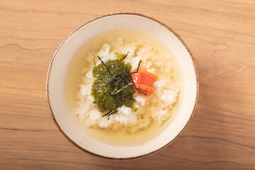 明太子とめかぶのだし茶漬け