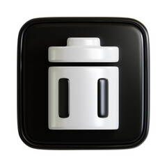 3D Icon of Trash Can Symbol for User Interface Design. 3D Rendering