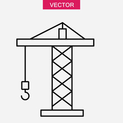 Crane icon vector , Vector graphic simple flat black illustration for web and app on white background..eps