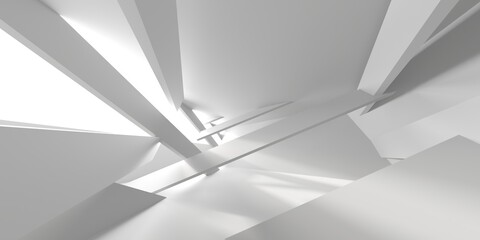 Abstract light corridor interior. Futuristic architecture background