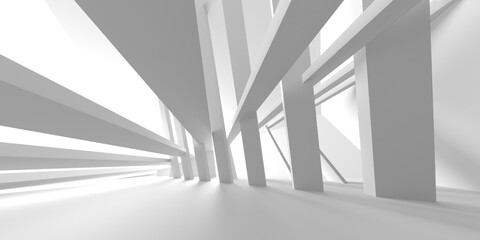 Fototapeta premium Abstract white room with light. Simple design. Architecture interior