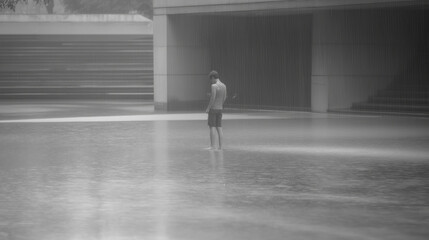 Obraz premium Person im Regen