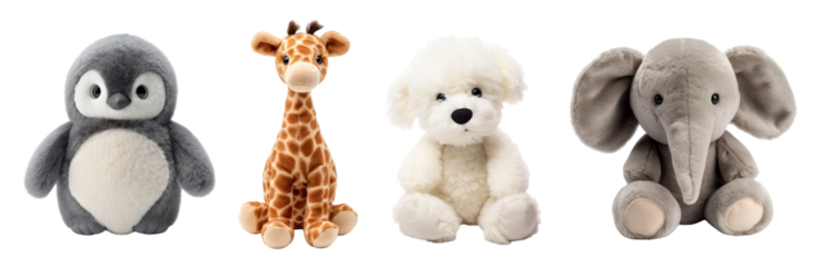 Cute animal doll png cut out element set