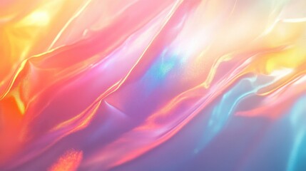 Obraz premium Iridescent Silky Fabric Showcasing Vibrant Colorful Gradients