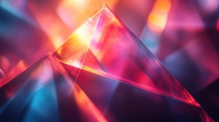 Colorful Abstract Pyramid Reflecting Light in Vibrant Hues