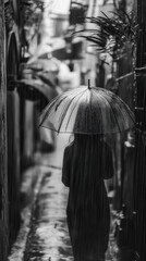 Naklejka premium Person im Regen